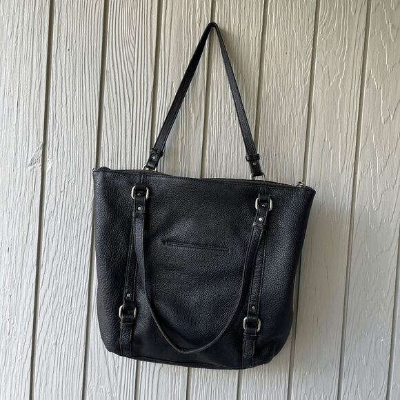 The Sak Palermo Top Grain Black Leather Shoulder Bag Tote Medium - Picture 4 of 11